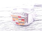 1950s Cadillac Crest Logo Silver Chrome Ring Size  12 Nos High Quality Class