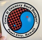 Town   Country Checkerboard Sticker Decal 5 8  Surf T   C Hawaii Surfboards 80 s