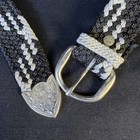 Nocona Black white Braided Woven Belt Adjustable Silver-tone Buckle