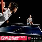Official Size Indoor Table Tennis Ping Pong Table Set 2 Paddles Balls Blue White