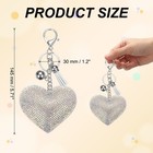 Rhinestone Keychains For Women Cute Bling Heart Purse Charm White-ab