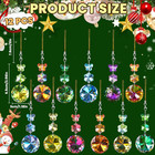 12pcs Christmas Tree Crystal Balls Ornaments  Rainbow Christmas Prism Crystal Gl