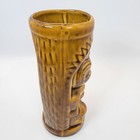 Orchids Of Hawaii R-74 Brown Glazed Tiki Mug Vintage Ceramic Barware Taiwan