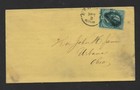 Us 1873 Scott  158 Tied New York Fancy Cork Cancel With Back Advertising