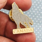 Canada Souvenir Enamel Travel Lapel Pin W  Howling Wolf