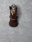 Vintage Japan Ceramic Horse Head Chess Knight Table Lighter Brown Equestrian