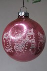 Vtg Pre Wwii Glass Pictured Mrs Ms Snowman Ball Christmas Ornament Corning Pink