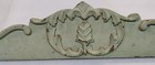 Green Painted Antique Victorian Ash Crest Pediment W  Carving 24 3 4  X 5  High