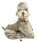 Steiff Snobby Grey Poodle 1960s Dog 35cm 14in Id Button Tags Jointed Collar Vtg