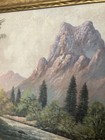 Tex Moore Western Mountain Landscape Oil Painting 24x16  Signed Vintage Framed