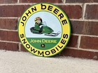 12 Inch John Deere Snowmobile Farm Equipment Metal Sign