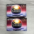 Tdk Mp Premium 8mm 120 Min Camcorder Video Tapes Lot 2 Sealed P6-120mp