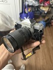 Nikkormat Vintage Slr Camera Silver Black With Sigma Zoom Lens