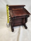 Salesman Vintage Sample Mahogany Wood Desk W 4 Drawers On 2 Sides   Scroll Legs 