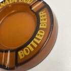 Vintage Brown Glass Ashtray Canada Bud Bottled Beer Brewery Advertising Man-cave