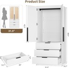 Wood Wardrobe Armoire Closet 2 Door In Black Clothes Cabinet Wardrobe Closet Us