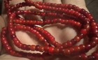 23  Antique Strand Of Early Venetian Old Red White Heart Trade Beads 3-5mm