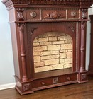 Decorative Ornate Solid Wood Fireplace Mantel W  Carved Details   4 Drawers
