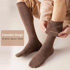 4 Pairs Womens Knee High Boot Socks Cotton Thermal Hiking Skiing Winter Warm