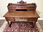 Antique French Louis Xiii Carved Oak Desk Renaissance Style