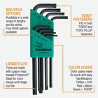 Bondhus 31834 Long Length Star-tipped L-wrenches  8 Piece Set  Sizes T9-t40