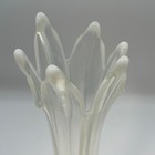 Clear Opalescent Swirl Top Art Glass Vase Mid Century Modern Trumpet Flower