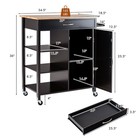 Mobile Kitchen Island Cart Serving Utility Trolley Drawer Shelf Towel Rack Brown