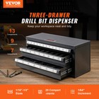 Vevor Drill Bit Dispenser Organizer Cabinet Three-drawer For 1 16in To 1 2in