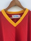 Vintage Alpha Sportswear Hockey Jersey Mens Xl Red Yellow White Mesh Blank