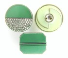 C1920-40s Vintage Green Glass Button Lot Silver Luster Rectangle Retro Art Deco