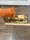 Southwestern  1914  Chalkware Covered Wagon Table Lamp W o Wiring