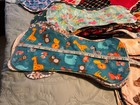 Handmade Burp Cloths  Flannel  Double Fabric  Topstitched  18x8 Approx  Nwot  2 