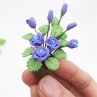 Dollhouse Miniature 1 12 Scale Flower Potted Vase Flowerpot Garden Handmade