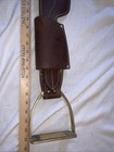 Australian Saddle Wide Leather Fender   Brass Stirrup 28    Long -brown Left Side