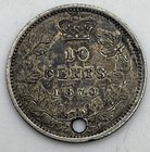 1870 Canada 10 Cents Wide 0 Variety Very Scarce Km-3 Silver  925 Queen Victoria