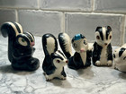 Miniature Skunk Figurines  Vintage