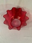 Victorian Ruby Red-cranberry Swirl Oil Or Gas Lamp Shade 5  Fitter C1880s