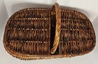 Large Vintage Wicker Basket With Handle And Removable Lid