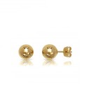 14k Solid Yellow Gold Hollow Ball Stud Earrings- Sold As A Pair 20ga 