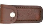 New Pocket Folding Knife Case Textured Brown Genuine Leather Belt Sheath 4in 