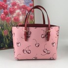 Nwt Cr293 Mollie Tote 25 2 Way Shoulder Bag Canvas Leather Cherry Pink Outlet