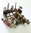 Brass Nautical Sextant 5 Inches With  Maritime Wooden Box Marine Antique