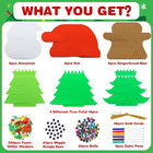 302pcs Christmas Crafts Tree Foam Shapes Stickers Set Craft Kits  Xmas Tree Hat