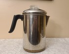 Revere Ware 8 Cup Stove Top Stainless   Copper Coffee Pot Percolator Clinton Ill