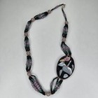 Vintage Lee Sands Necklace 70s Mother Of Pearl Inlay Flower