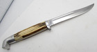 Vintage Queen Hunting Knife 5  Stainless Blade Winterbottom Bone Scales Sheath