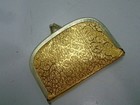 Vintage Mini Travel Sewing Kit Gold Tone With Kiss Lock Wallet Style