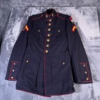 Vintage Usmc Dress Blues Jacket Marine Corps Fmf Patch Military Wwii Era Marines