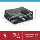 Vibrant Life Dog   Cat Bed  Plush Cuddler  Portable  Black   White Diamonds