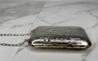 Antique German Silver Coin Holder Compact Purse W  Engraved Floral Design